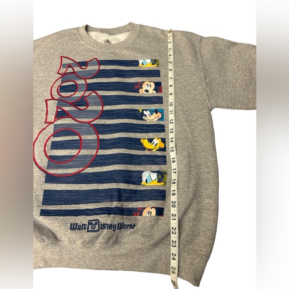 Walt Disney World 2020 Crewneck Sweatshirt Medium Gray with Characters & Parks - Picture 7 of 9